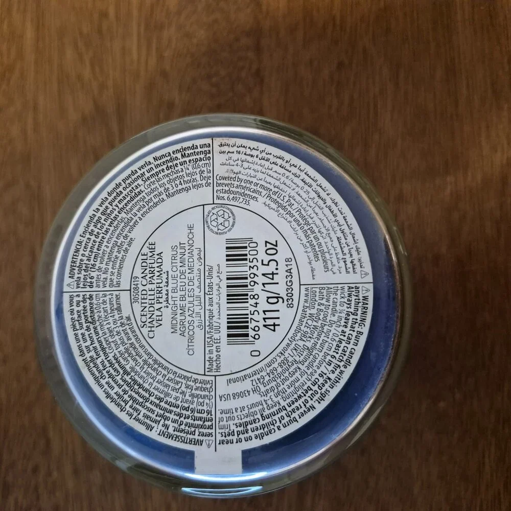 Bath & Body Works Midnight Blue Citrus 3 Wick Candle - Picture 5 of 5